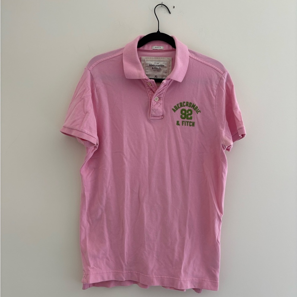 Abercrombie & Fitch Pink Polo Shirt Classic Style